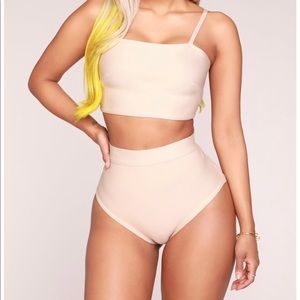 Fashion Nova Beige LARGE Bandage Sunkini
